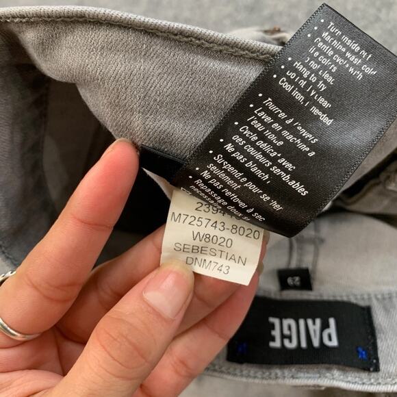 Paige Jeans Womens 29 Gray Croft Slim Straight Low Rise Stretch Denim 5 Pocket - Picture 7 of 10